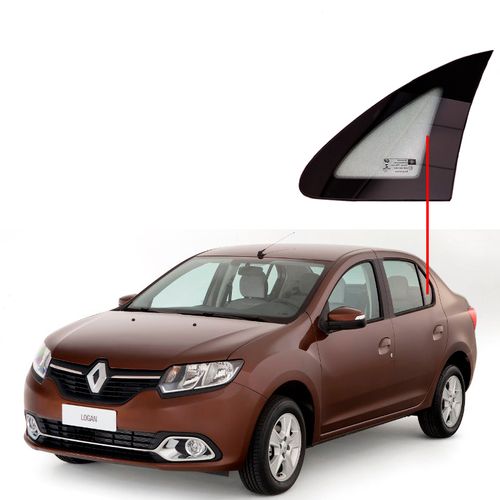 Vidro-De-Porta-Traseira-Fixo-Logan-14--Lado-Esquerdo Vidro-De-Porta-Traseira-Fixo-Logan-14--Lado-Esquerdo