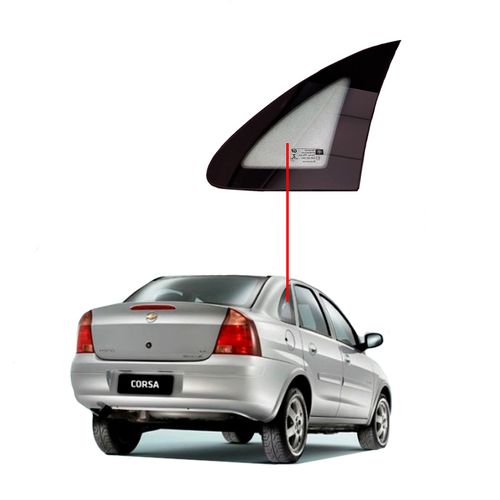 Vidro-Lateral-Corsa-Sedan-03--Lado-Direito Vidro-Lateral-Corsa-Sedan-03--Lado-Direito