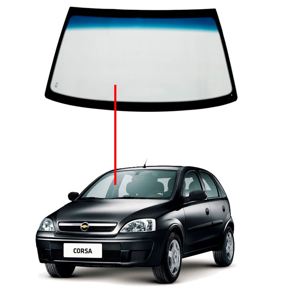 Parabrisa Corsa II Montana 2003 a 2015 2016 2017 Degradê - Bite Auto Peças