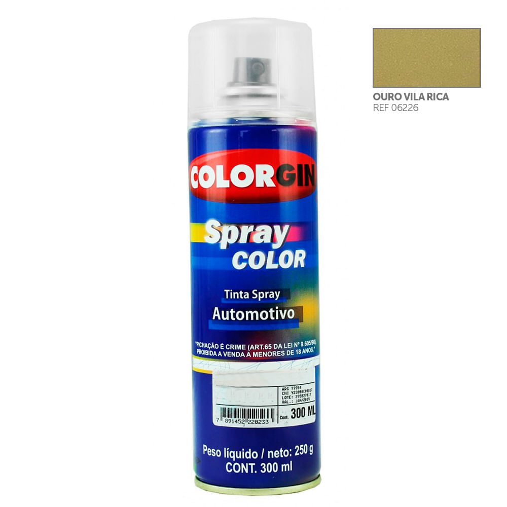 Tinta-Spray-Automotiva-Colorgin-Ouro-Vila-Rica-Metalico-300mL