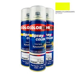 Caixa-com-3UN-Tinta-Spray-Automotiva-Colorgin-Amarelo-Fluorescente-300mL