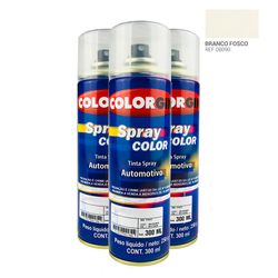 Caixa-3UN-Tinta-Spray-Automotiva-Colorgin-Branco-Fosco-300mL