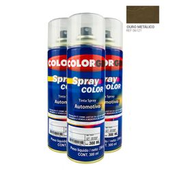 Caixa-com-3UN-Tinta-Spray-Automotiva-Colorgin-Ouro-Metalizado-300mL