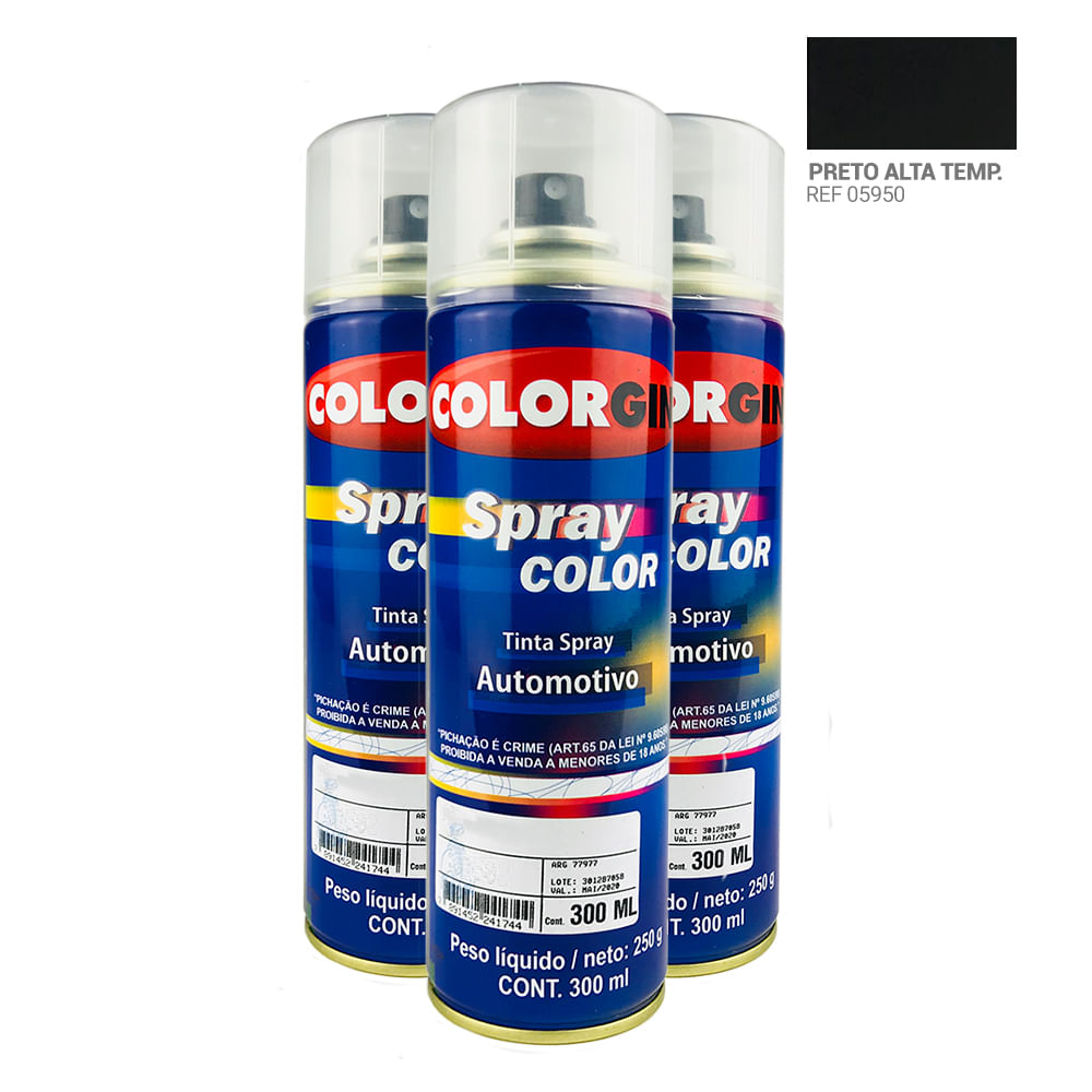 Caixa-com-3-UN-Tinta-Spray-Automotiva-Colorgin-Preto-Alta-Temperatura-300mL