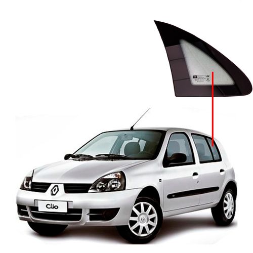 Vidro-Fixo-Porta-Traseira-Clio-2000-a-2013-Lado-Esquerdo