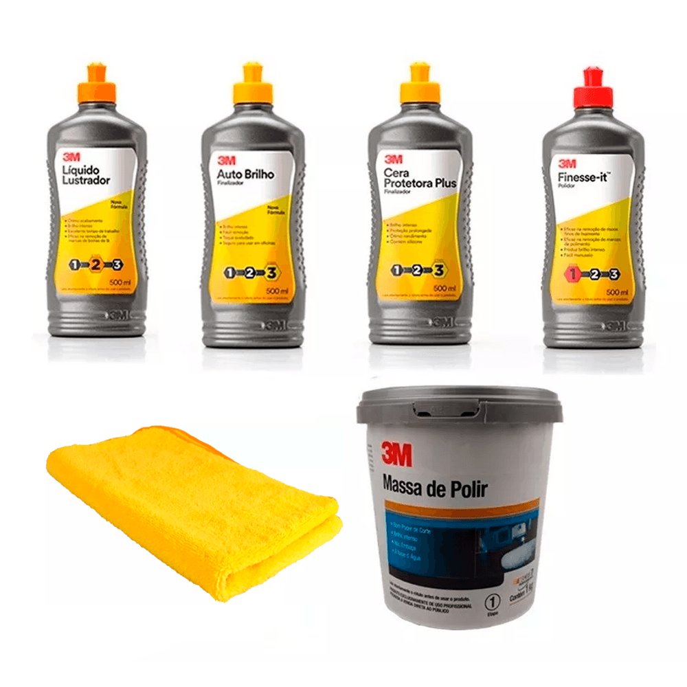 Kit Polimento Cristalizacao Espelhamento Profissional 3m 5 Fases Microfibra Bite Auto Pecas Kit Polimento Cristalizacao Espelhamento Profissional 3m 5 Fases Microfibra Bite Auto Pecas