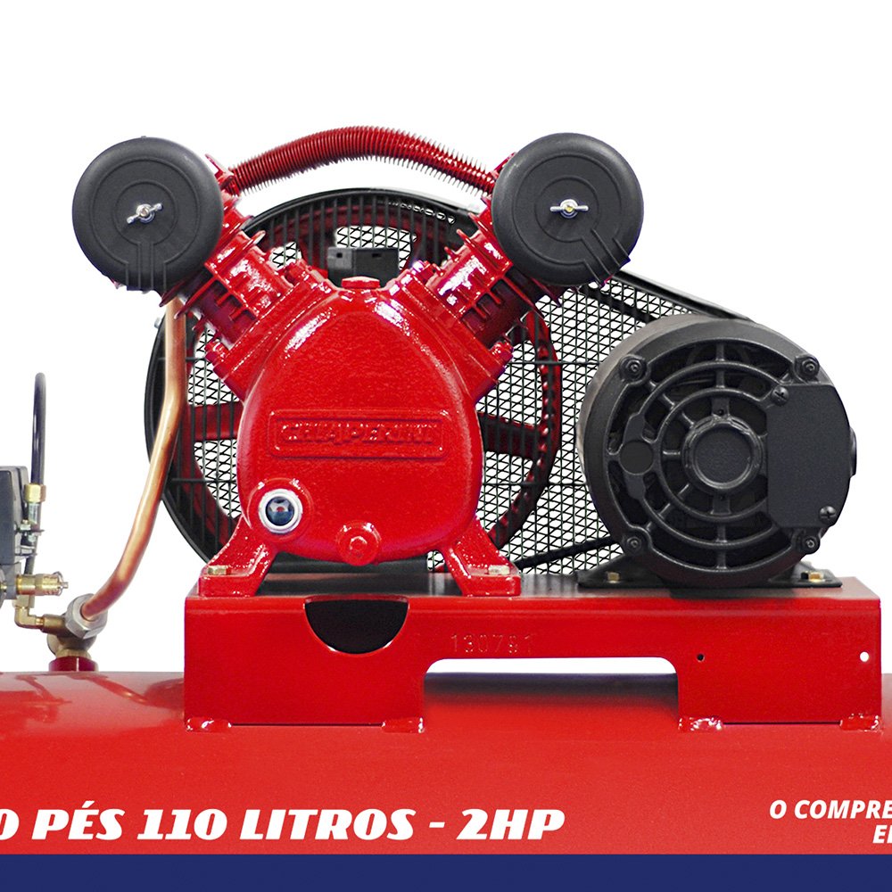 Compressor de Ar 110 Litros 2HP 140PSI Monofásico 220V - Bite Auto Peças